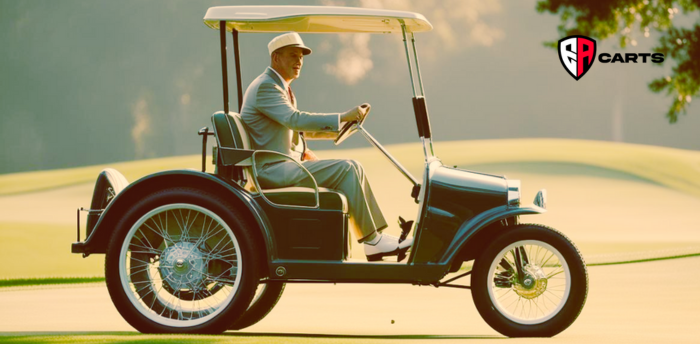 Classic three-wheeled golf cart